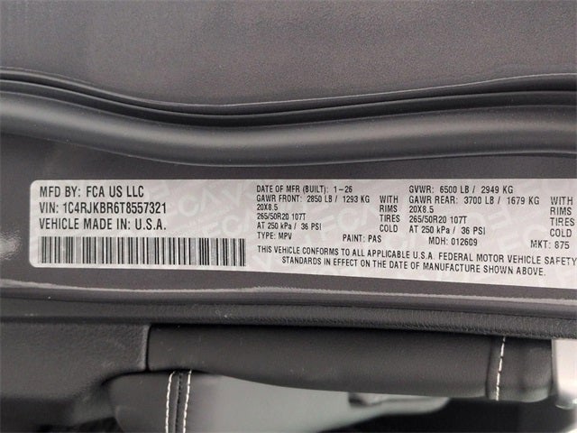 2026 Jeep Grand Cherokee GRAND CHEROKEE L LIMITED RESERVE 4X4