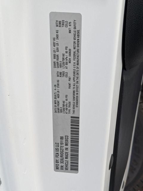 2026 RAM Ram ProMaster RAM PROMASTER 2500 TRADESMAN CARGO VAN HIGH ROOF 159' WB