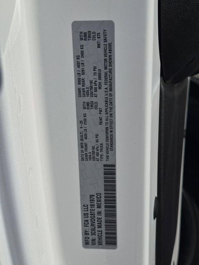 2026 RAM ProMaster 2500 Cargo Van Tradesman High Roof 159' WB w/Pass Seat