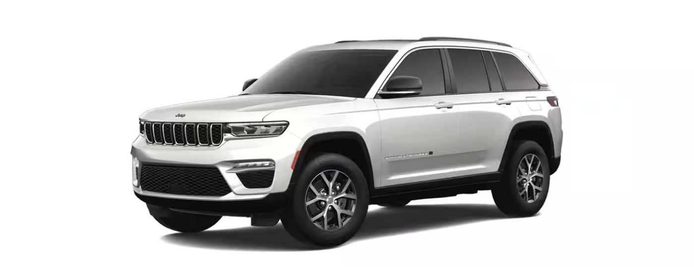 White 2025 Jeep Grand Cherokee angled left