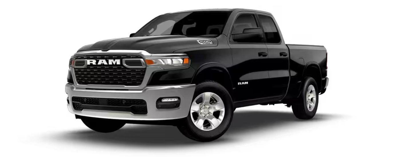 Black 2025 Ram 1500 Big Horn angled left